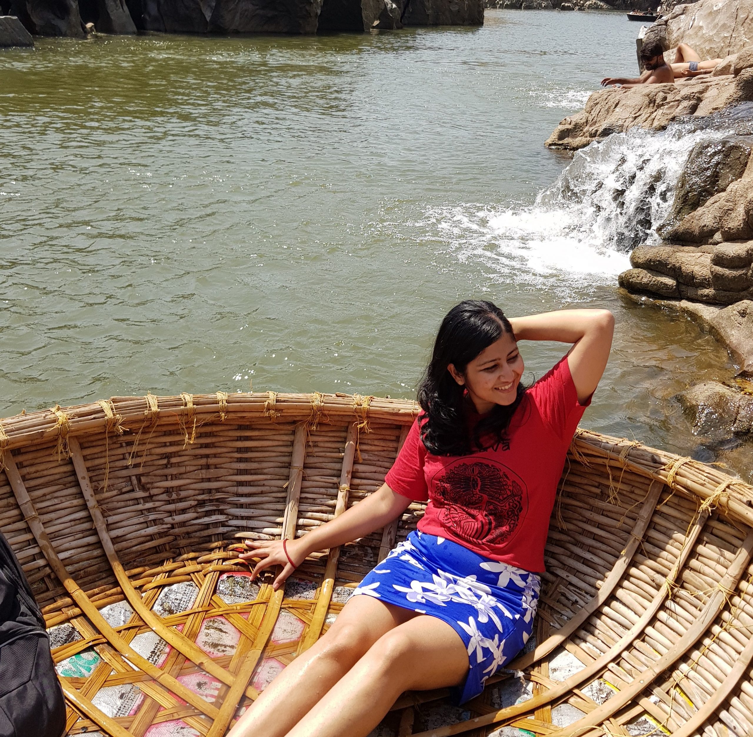 Coracle boat ride in the beautiful Hampi lake